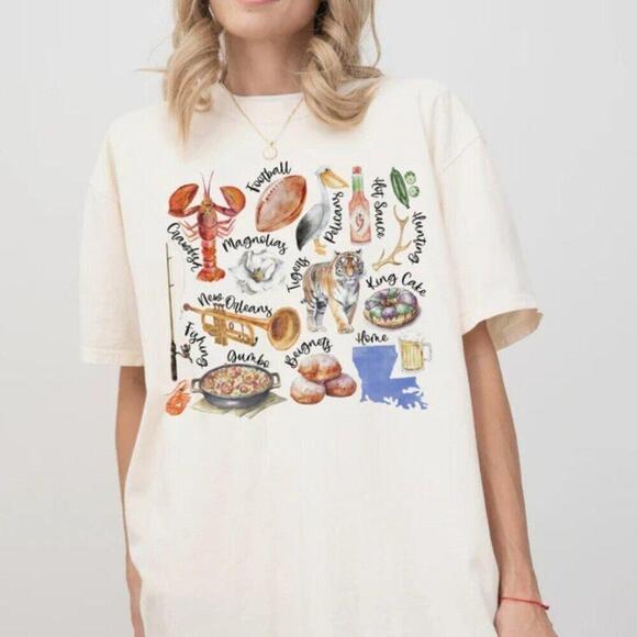Tops - Louisiana Baton Rouge Crawfish Season College Spirit Graphic Unisex T-Shirt